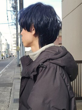 エニフォーイーストハム(Eni for eastham) 艶髪ブルーブラック/メンズショート