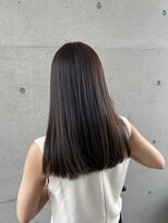 アチーブ ヘア デザイン(achieve hair design) 透明感カラー美シルエットストレート暗髪ロブスタイル20代30代
