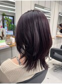 ディープカシスブラウン×ウルフカット【RISA】