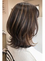 グランヘアー 大町店(GRANHAIR)&nbsp;ミディアムレイヤー×ハイライトカラー