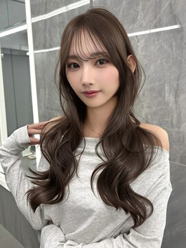 マウルルナ(MAEUL luna) 小顔前髪 顔まわり グレージュ ワンホンレイヤー