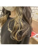 インナーカラー×ベージュイエロー