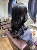 ダークグレー×ロングレイヤー