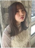 レイヤー/外ハネ/透明感カラー/グレージュ/ブリーチ/20代30代
