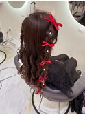 ハーフツインあみたらし/梅田ヘアセット