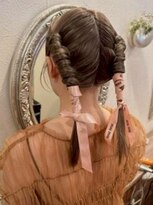 ショコラ ウメダ(Chocolat UMEDA) #ガーリーヘアアレンジ　#リボンアレンジ