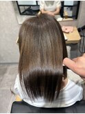 丸型◎髪質改善カラーで作るアッシュベージュ[稲毛駅/白髪染め]
