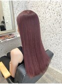 ワインレッド/ボルドー/ブリーチなしダブルカラー/艶髪