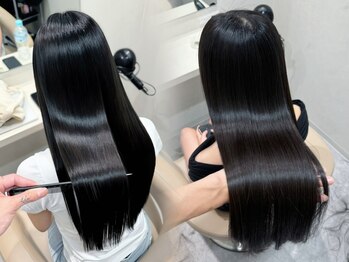 ラベル 渋谷(LAVEL)の写真/【乾かすだけでまとまる】憧れのサラ艶髪になれる、本格薬剤で傷みを最小限に抑える髪質改善◎