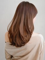 アグノス 青山(Agnos) レイヤーカットデジタルパーマ薄めバングピンクベージュ