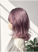 ピンクラベンダー　ミディアムレイヤー　１０代２０代ハイトーン