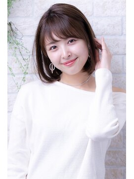 ヘアーアートシフォン 池袋西口店(Hair art chiffon) シースルーカラーグラボブ艶カラーオレンジブラウンホイルカラー