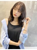 20代30代40代 くびれミディ レイヤー 韓国風 マロンベージュM817