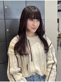 こっくりチョコレートラベンダーカラー顔まわりレイヤー/今枝