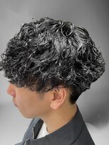 エール(Aile) MEN’SHAIRウルフアッシュブラックカルマパーマベリーショート