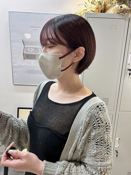 ルックアット(Look at) 【Look at】20代30代40代ショートボブピンクブラウン顔まわり