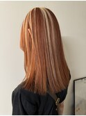 デザインカラー/オレンジカラー/レイヤーカット/ハイライト