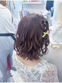両サイド編みたらしハート