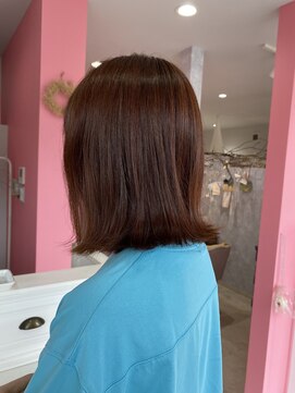 ユルフ(yulf) オレンジブラウン×切りっぱなしボブ