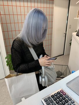 ペレ 渋谷(PELE) デザインカラー/レイヤーカット/ウェットヘア/オリーブベージュ