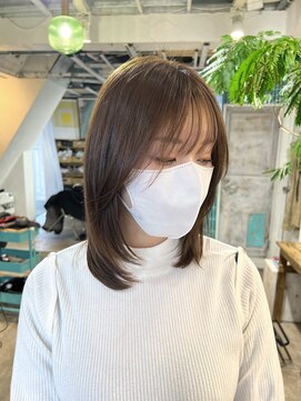 ロア インターナショナル 新宿店(LoA International) 【LoA】ブリーチなし透明感アッシュベージュ顔周りレイヤー