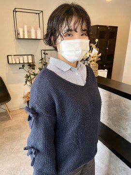 メデル(mederu) 丸みショートボブコテ巻き風パーマデジタルパーマ20代30代40代