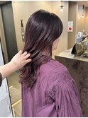 くすみピンク/暖色カラー/艶髪/艶カラー/ロングスタイル/横浜駅