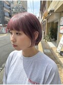 ショートブリーチでピンクカラー