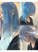 夏ブリーチ　ブルーカラー
