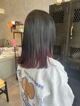 アチーブティルスマートサロン 豊川末広通店(achieve till Smart Salon) ナチュラルストレート×透明感カシスレッドグラデーションカラー