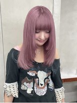 ニコ トウキョウ 渋谷(nico TOKYO)&nbsp;ダブルカラーチェリーレッドピンクブラウン韓国レイヤーロング