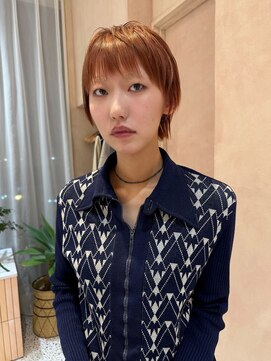 【晴音】ショートウルフ/オレンジベージュ/ショート/20代