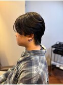 カットニュアンスパーマメンズセンターパート