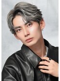 大人かっこいいシルバーバレイヤージュツーブロセンターパート