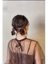 アース 大分森町店(HAIR&MAKE EARTH)&nbsp;こなれ感のある低めツインお団子