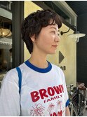 癖毛みたいなショートパーマ