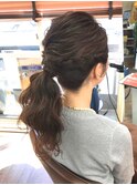 波ウェーブ×大人ポニーテール