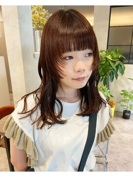 オンドバイサク(ondo by Saku) 顔まわりカット/オレンジブラウンカラー/20代
