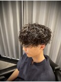 マッシュ　ツーブロック　ゆるふわパーマ　メンズ　田町