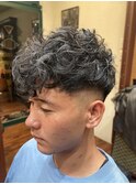 MEN'Sツーブロックスペインカールミドルフェード メンズ/銀座
