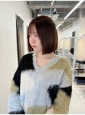 【高城】縮毛矯正×ぱつっと切りっぱなしボブ