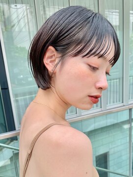 サンド 名古屋(sand) アプリコットオレンジくびれヘアハイライトカラー名古屋ショート