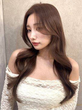 ルームバイシー 新宿(Loom. by Sea) 〇〇レイヤーカット×くびれ巻き[縮毛矯正/アプリコットオレンジ