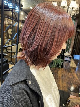 レイヤーボブ×ピンク