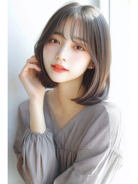 レア(Lea) 透け感×ミディアムボブ