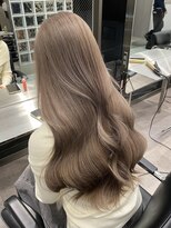 サンク 原宿 表参道(cinq) 原宿ベージュカラーケアブリーチレイヤーカットミルクティー前髪