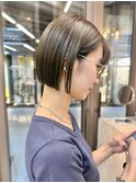 切りっぱなしボブ ボブヘア 縮毛矯正 ミニボブ レイヤーボブ