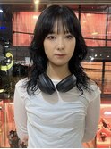 △レイヤーパーマウルフパーマバタフライカットブルーブラック