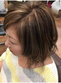 High&Lowメッシュ×秋色プラチナベージュ