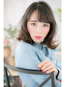 ミック ヘアアンドビューティー 大山店(miq  Hair&Beauty) 外ハネカール大人ガーリーくせ毛風エアリーミディc1